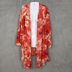 Maggie Barnes For Catherines Womens 3X Open Knit Cardigan Top Duster Multicolor